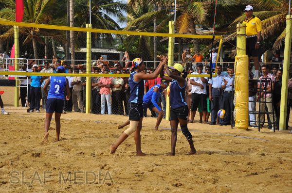 SLAF emerged victorious at the Defence Services Beach Volleyball Championship 2012