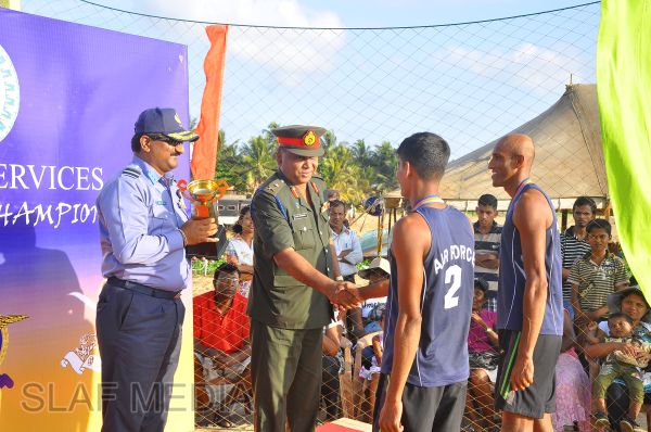 SLAF emerged victorious at the Defence Services Beach Volleyball Championship 2012