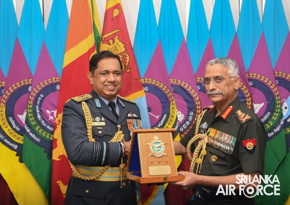 THE CHIEF OF ARMY STAFF OF THE INDIAN ARMY CALLS ON THE COMMANDER OF THE SRI LANKA AIR FORCE