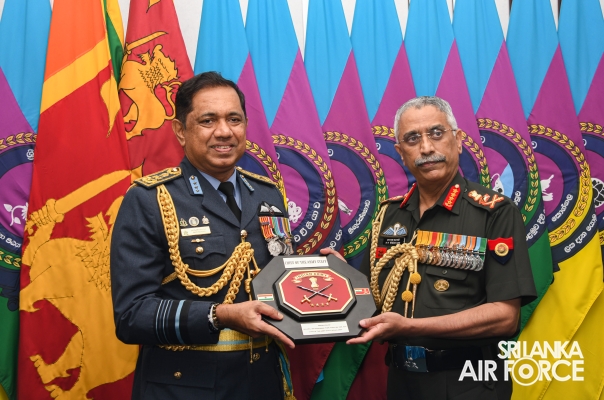 THE CHIEF OF ARMY STAFF OF THE INDIAN ARMY CALLS ON THE COMMANDER OF THE SRI LANKA AIR FORCE