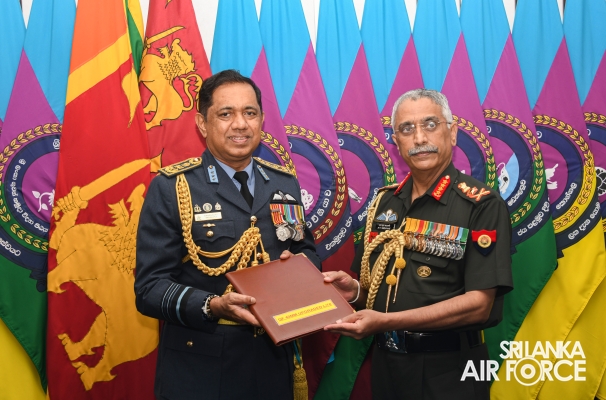 THE CHIEF OF ARMY STAFF OF THE INDIAN ARMY CALLS ON THE COMMANDER OF THE SRI LANKA AIR FORCE