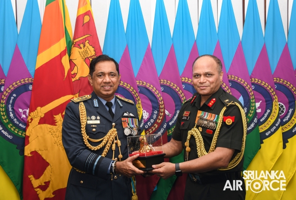 THE CHIEF OF ARMY STAFF OF THE INDIAN ARMY CALLS ON THE COMMANDER OF THE SRI LANKA AIR FORCE