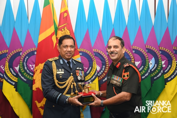 THE CHIEF OF ARMY STAFF OF THE INDIAN ARMY CALLS ON THE COMMANDER OF THE SRI LANKA AIR FORCE