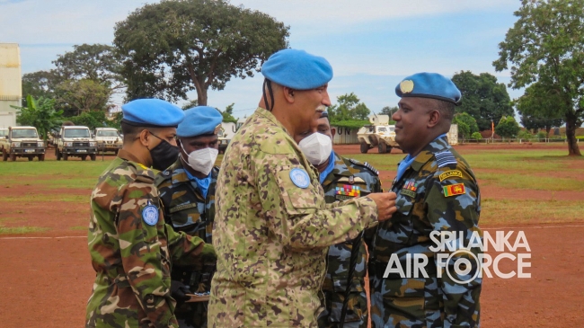 MEDAL AWARDING CEREMONY OF 6TH SRI LANKAN AVIATION CONTINGENT IN CENTRAL AFRICA