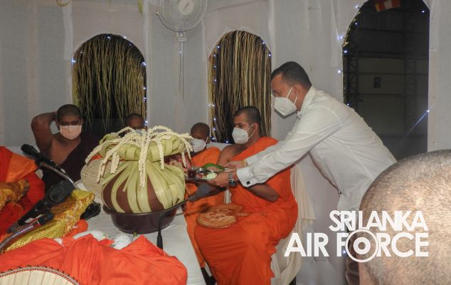 SRI
LANKA AIR FORCE CONDUCTS AN ALL NIGHT PIRITH CHANTING PROGRAMME AT THE
HIGHEST POINT OF SRI LANKA (SLAF STATION PIDURUTALAG