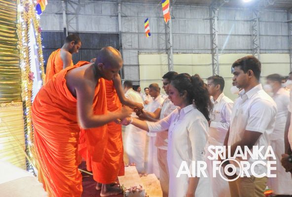 SRI
LANKA AIR FORCE CONDUCTS AN ALL NIGHT PIRITH CHANTING PROGRAMME AT THE
HIGHEST POINT OF SRI LANKA (SLAF STATION PIDURUTALAG