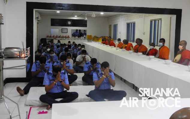 SRI
LANKA AIR FORCE CONDUCTS AN ALL NIGHT PIRITH CHANTING PROGRAMME AT THE
HIGHEST POINT OF SRI LANKA (SLAF STATION PIDURUTALAG