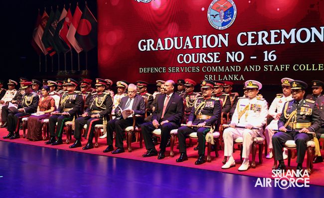 NO 16 DEFENCE SERVICES COMMAND AND STAFF COURSE GRADUATION HELD AT THE NELUM POKUNA THEATRE