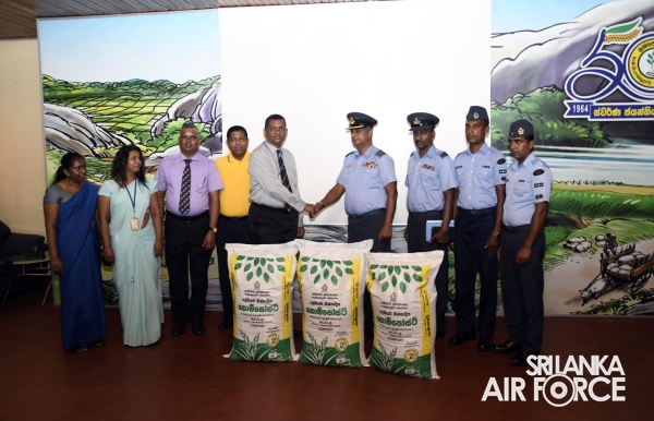 A STOCK OF ORGANIC FERTILIZER PRODUCED BY SRI LANKA AIR FORCE BASE KATUNAYAKE HANDED OVER TO CEYLON FERTILIZER COMPANY LIMITED