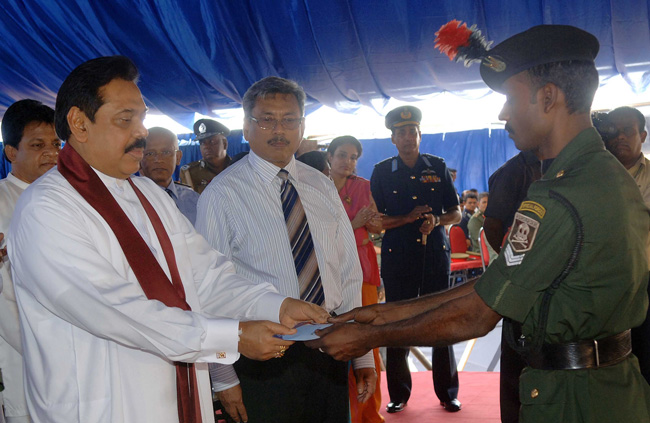 President presents Ranajayapura to the War heroes President presents Ranajayapura to the War heroes