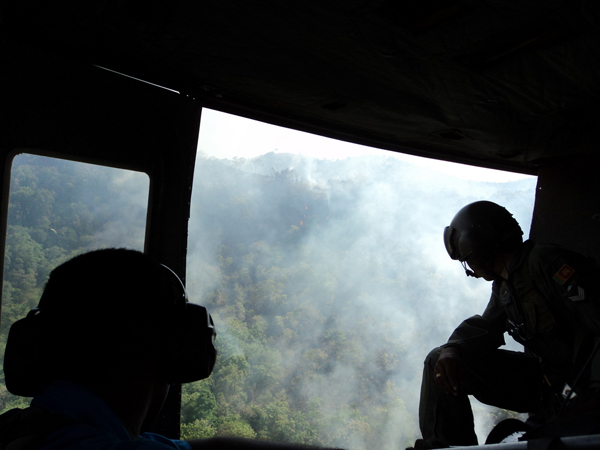 Aerial Firefighters in action in Laggala