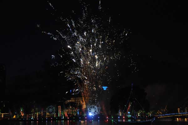Air Force Commander switches on lights at the Gangarama Vesak Kalapaya