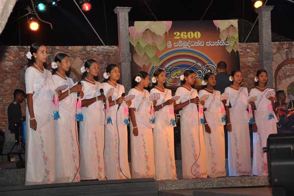 Air Force Commander switches on lights at the Gangarama Vesak Kalapaya