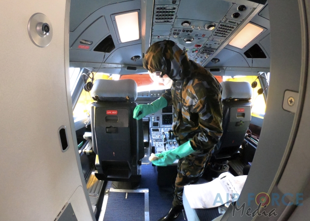 SLAF CBRNE Wing Continues Decontamination of Sri Lankan Airlines Aircraft Fleet