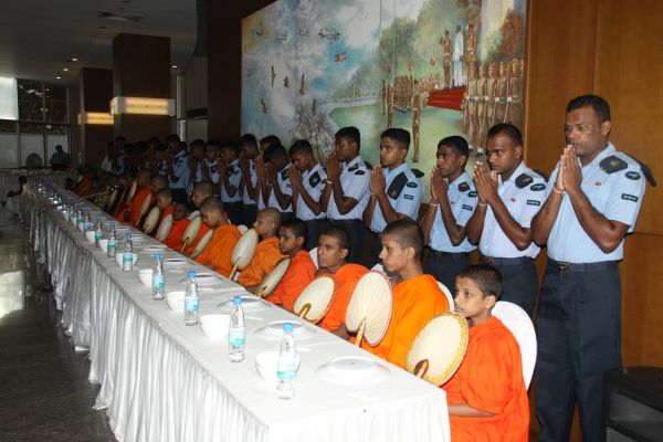 All Night Pirith Chanting and Alms Giving at Air Force Headquarters