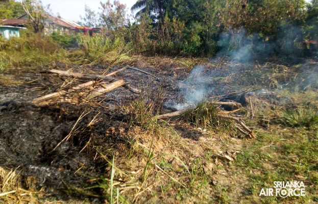 SLAF ASSISTS TO DOUSE THE FIRE IN AMPARA SLTB DEPOT