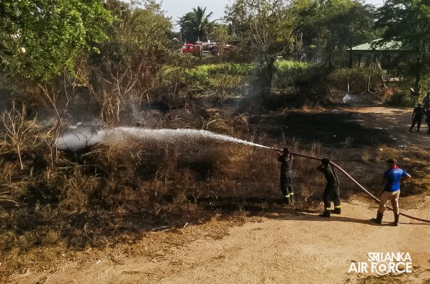 SLAF ASSISTS TO DOUSE THE FIRE IN AMPARA SLTB DEPOT