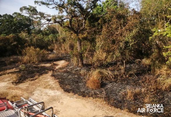 SLAF ASSISTS TO DOUSE THE FIRE IN AMPARA SLTB DEPOT