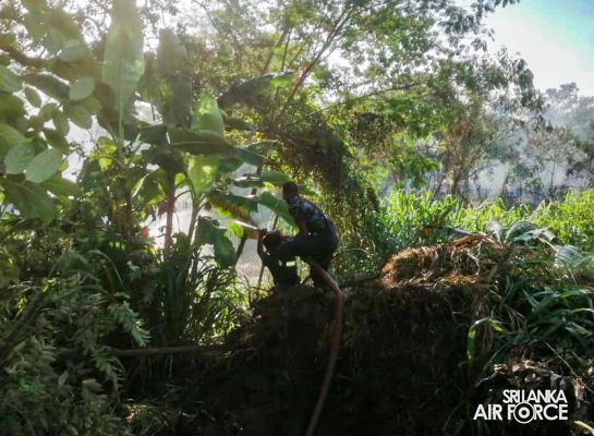 SLAF ASSISTS TO DOUSE THE FIRE IN AMPARA SLTB DEPOT