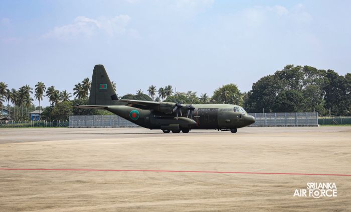 BANGLADESH AIR FORCE C-130J AIRCRAFT ARRIVES WITH HUMANITARIAN ASSISTANCE