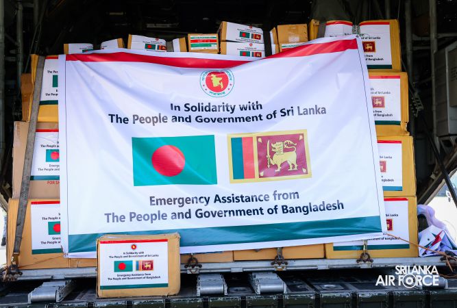 BANGLADESH AIR FORCE C-130J AIRCRAFT ARRIVES WITH HUMANITARIAN ASSISTANCE