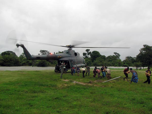46 Rescued by SLAF Choppers from Batti Floods