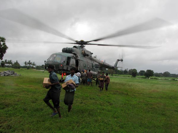 46 Rescued by SLAF Choppers from Batti Floods