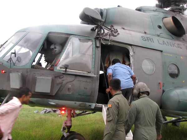 46 Rescued by SLAF Choppers from Batti Floods