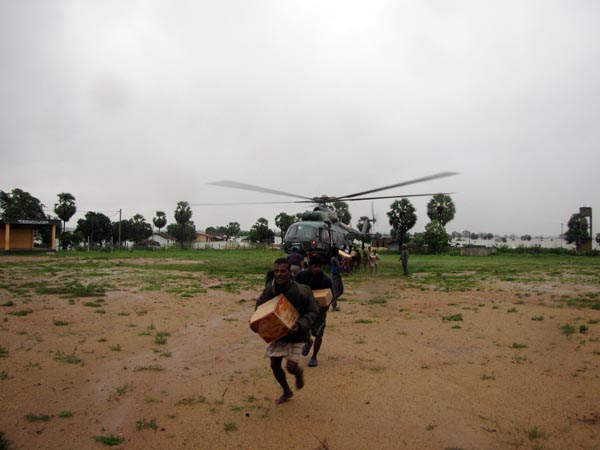 46 Rescued by SLAF Choppers from Batti Floods