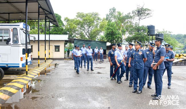 COMMANDER'S INSPECTION AT SLAF STATION BANDARANAIKE INTERNATIONAL AIRPORT KATUNAYAKE