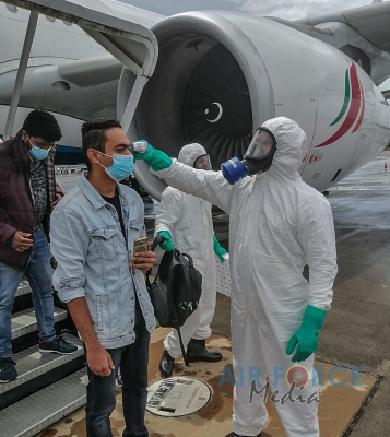 SLAF CBRNE Wing Disinfects 235 Passengers who arrived at Mattala Rajapaksa International Airport