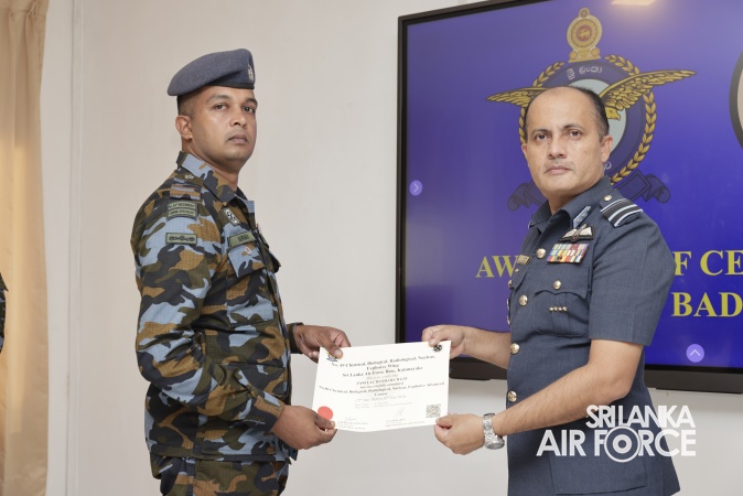 CERTIFICATE AND BADGE AWARDING CEREMONY OF NO. 06 CBRNE ADVANCED COURSE