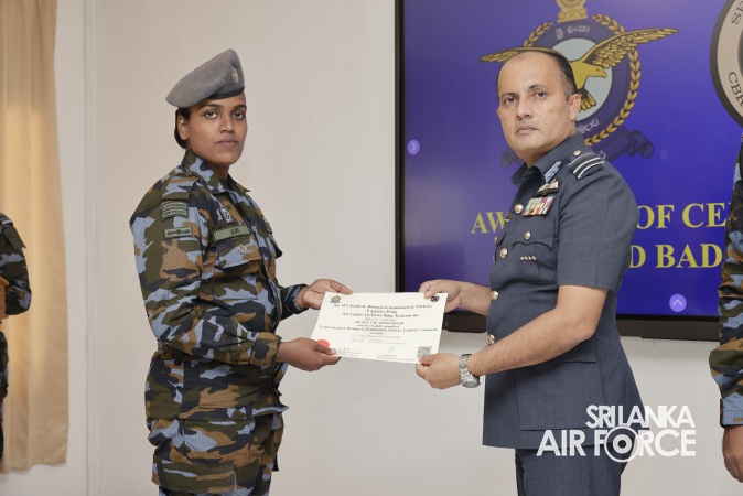 CERTIFICATE AND BADGE AWARDING CEREMONY OF NO. 06 CBRNE ADVANCED COURSE