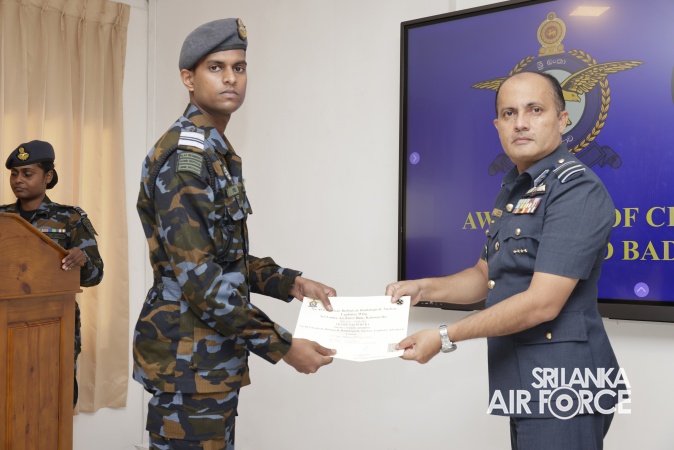 CERTIFICATE AND BADGE AWARDING CEREMONY OF NO. 06 CBRNE ADVANCED COURSE