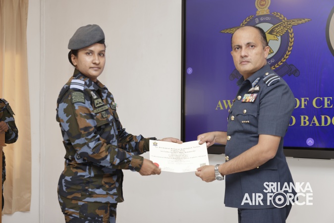 CERTIFICATE AND BADGE AWARDING CEREMONY OF NO. 06 CBRNE ADVANCED COURSE