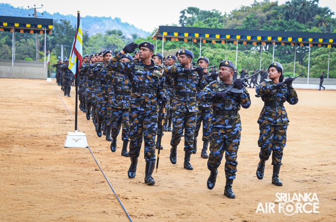 FALL OUT PARADE OF REGULAR, DIRECT ENTRY AND VOLUNTEER AIRMEN AND AIRWOMEN HELD AT SLAF ACADEMY CHINA BAY