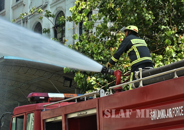 SLAF Assists to Conduct Fire Drill at Central Bank