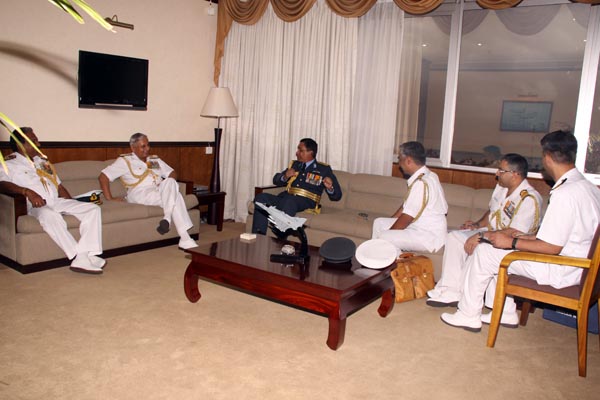 Chief of the Indian Naval Staff calls on Air Force Head Quarters. Chief of the Indian Naval Staff calls on Air Force Head Quarters.
