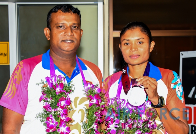 Silver Medal Winner Corporal Liyanarachchi and Air Force Athletes Return Home from 'CISM World Games- 2019'