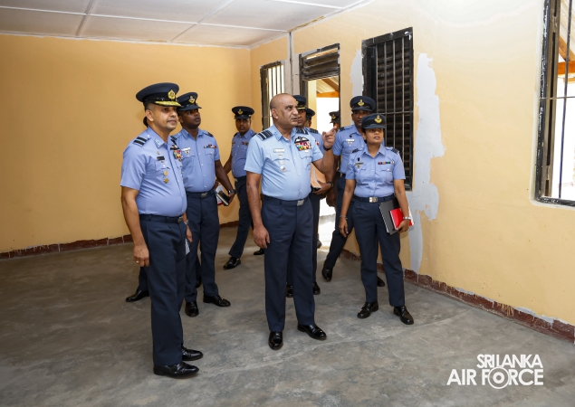 AIR FORCE COMMANDER REVIEWS PROGRESS OF DEVELOPMENT PROJECTS AT SLAF BASE KATUNAYAKE