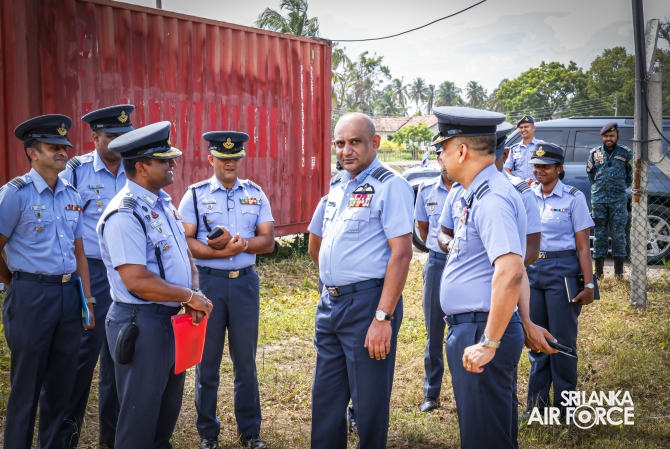 AIR FORCE COMMANDER REVIEWS PROGRESS OF DEVELOPMENT PROJECTS AT SLAF BASE KATUNAYAKE