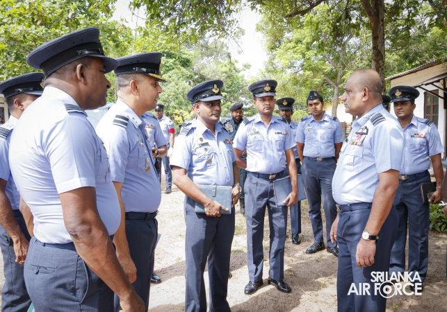 AIR FORCE COMMANDER REVIEWS PROGRESS OF DEVELOPMENT PROJECTS AT SLAF BASE KATUNAYAKE