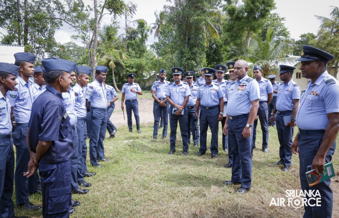 AIR FORCE COMMANDER REVIEWS PROGRESS OF DEVELOPMENT PROJECTS AT SLAF BASE KATUNAYAKE