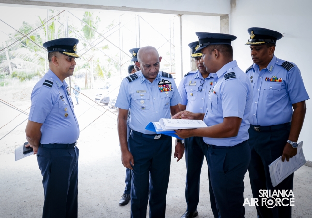 AIR FORCE COMMANDER REVIEWS PROGRESS OF DEVELOPMENT PROJECTS AT SLAF BASE KATUNAYAKE