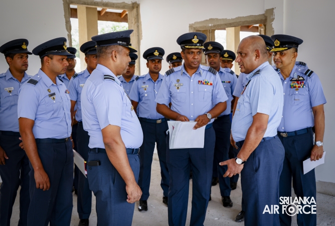 AIR FORCE COMMANDER REVIEWS PROGRESS OF DEVELOPMENT PROJECTS AT SLAF BASE KATUNAYAKE