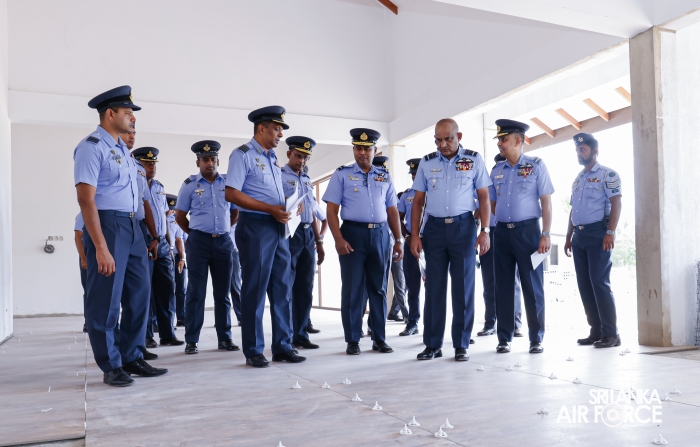 AIR FORCE COMMANDER REVIEWS PROGRESS OF DEVELOPMENT PROJECTS AT SLAF BASE KATUNAYAKE