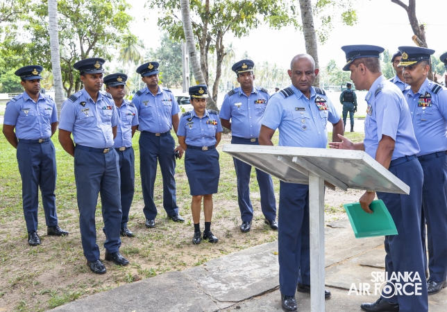 AIR FORCE COMMANDER REVIEWS PROGRESS OF DEVELOPMENT PROJECTS AT SLAF BASE KATUNAYAKE