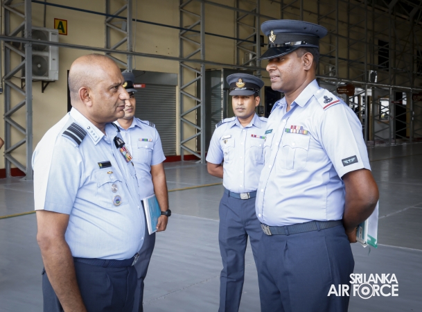 AIR FORCE COMMANDER REVIEWS PROGRESS OF DEVELOPMENT PROJECTS AT SLAF BASE KATUNAYAKE