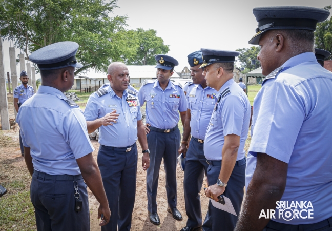 AIR FORCE COMMANDER REVIEWS PROGRESS OF DEVELOPMENT PROJECTS AT SLAF BASE KATUNAYAKE