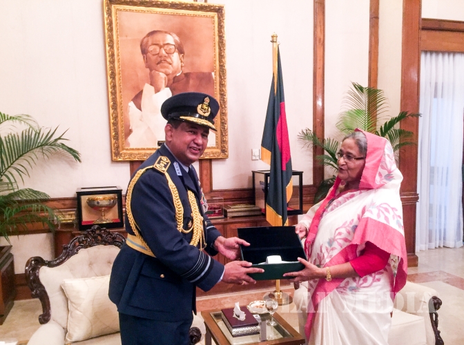 Commander of the Air Force Calls on the Prime Minister of Bangladesh